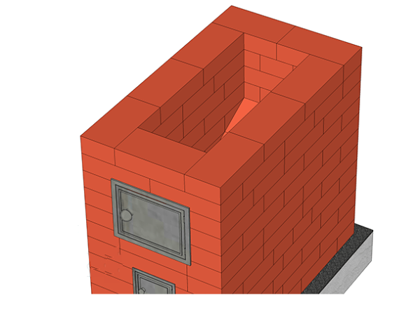 Ряд 10 кирпичной кладки печи