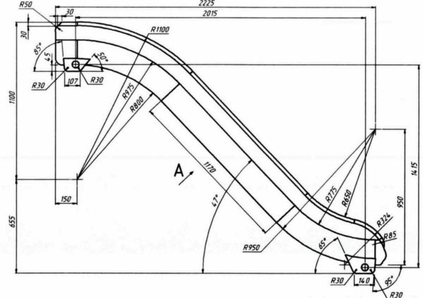 Чертёж металлической горки