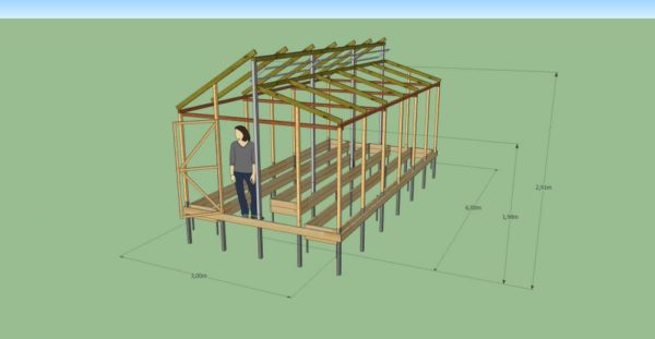 Схема теплицы стандартных размеров