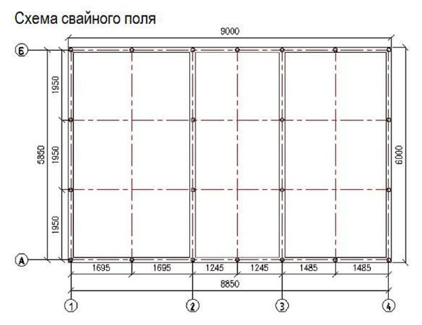 Разметка скважин под буронабивные сваи