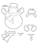 Шаблон новогоднего снеговика
