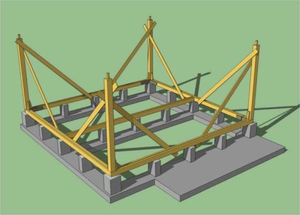Возведение каркасного сарая