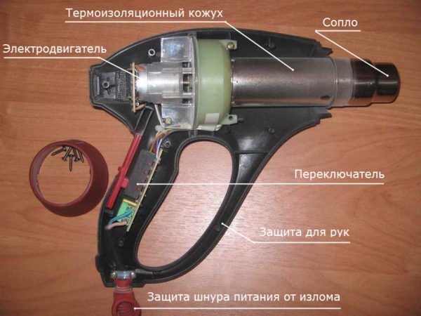 Устройство строительного фена