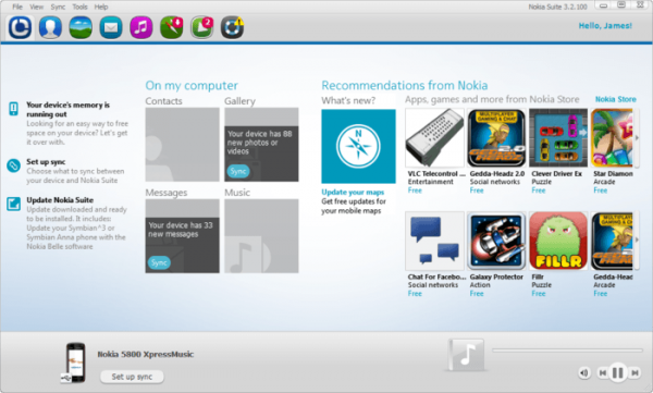 Программа Nokia PC Suite