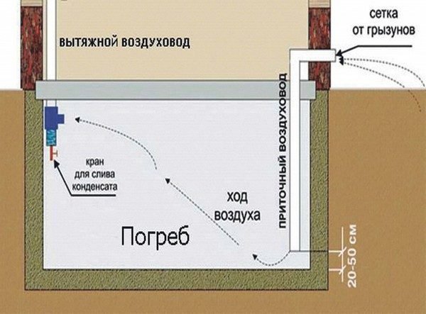 Приточно-вытяжная вентиляция подвала