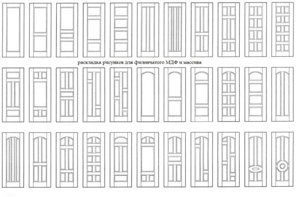 Шаблоны для раскладки рисунка филёнчатой двери