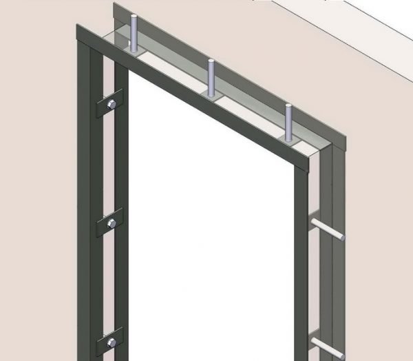 Установка рам для крепления двери