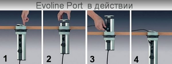 Розеточный выдвижной блок Evoline Port Multimedia Professional производства Schulte Elektrotechnik