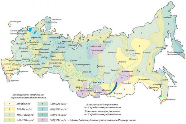 Карта снеговых нагрузок