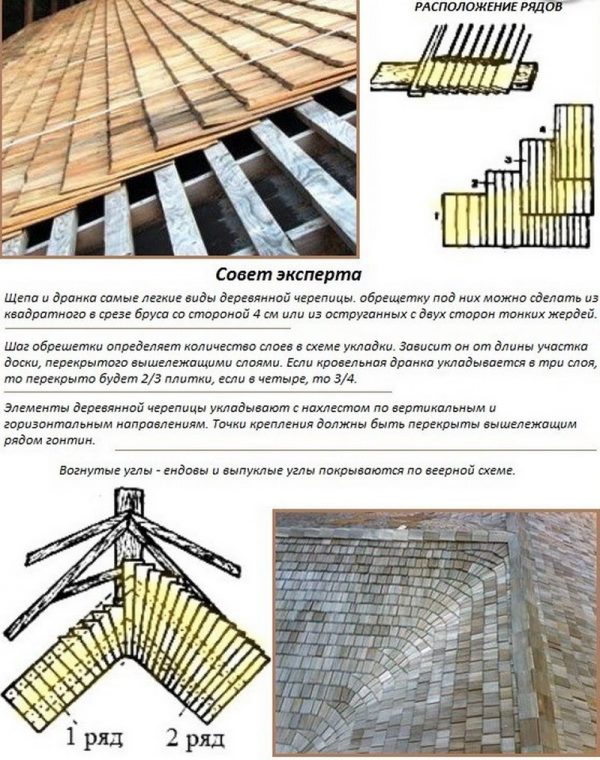 Устройство кровли из дранки