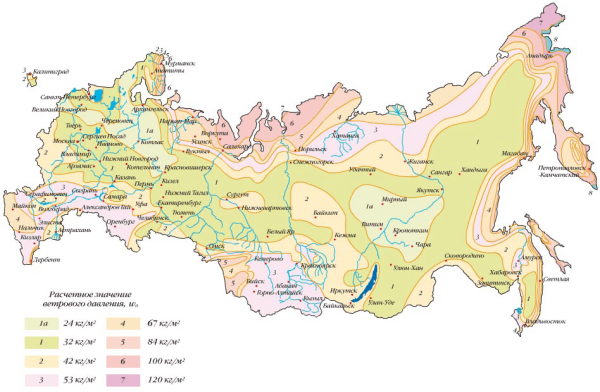 Ветровые зоны в России