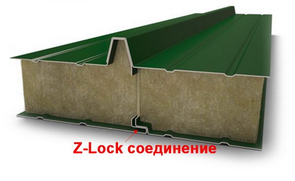 Соединение сэндвич-панелей замком Z-Lock