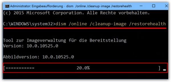 Процесс восстановления (DISM) компонентов Windows через окно команд