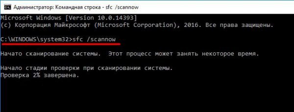 Запуск процесса сканирования системы через командную строку