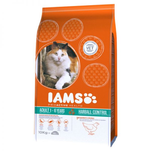 IAMS Adult Cat Hairball Control rich in Chicken