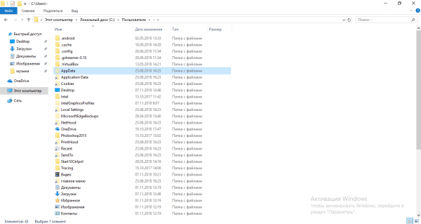Папка AppData