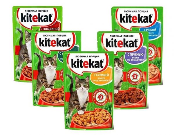 Линейка влажных кормов Kitekat