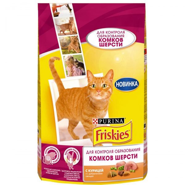 Сухой корм Friskies для контроля образования комков шерсти