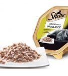 Консервы серии Sheba Delicatesso Фрикассе с индейкой в соусе «Бешамель»